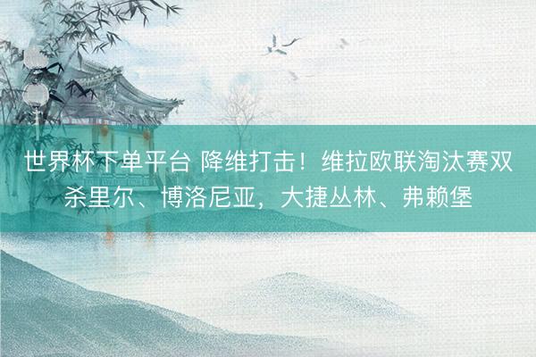 世界杯下单平台 降维打击！维拉欧联淘汰赛双杀里尔、博洛尼亚，大捷丛林、弗赖堡