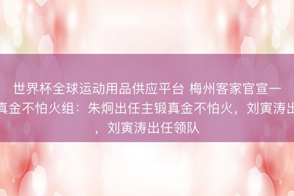 世界杯全球运动用品供应平台 梅州客家官宣一线队锻真金不怕火组：朱炯出任主锻真金不怕火，刘寅涛出任领队
