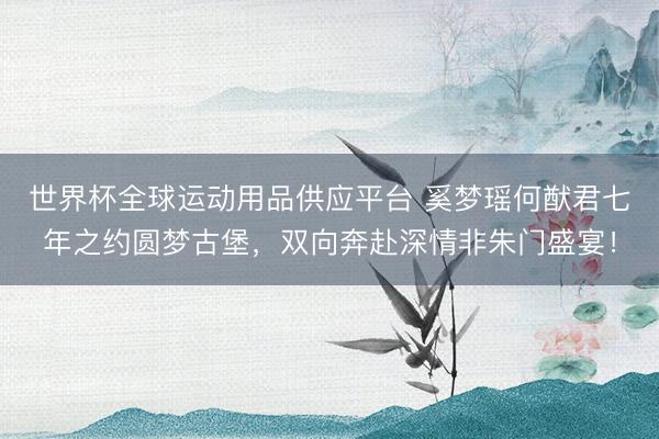 世界杯全球运动用品供应平台 奚梦瑶何猷君七年之约圆梦古堡，双向奔赴深情非朱门盛宴！