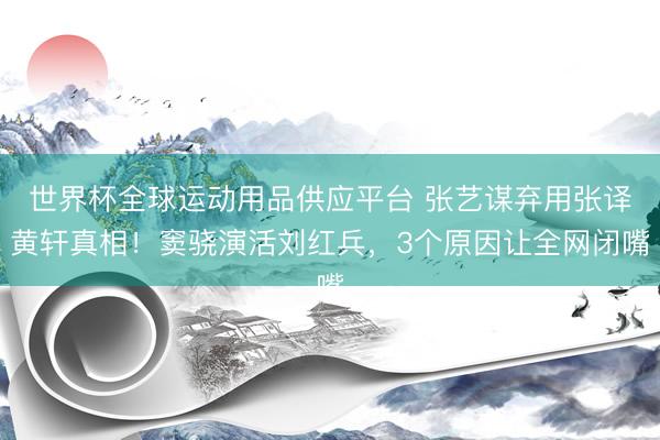 世界杯全球运动用品供应平台 张艺谋弃用张译黄轩真相!窦骁演活刘红兵,3个原因让全网闭嘴
