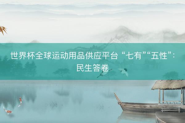 世界杯全球运动用品供应平台 “七有”“五性”：民生答卷