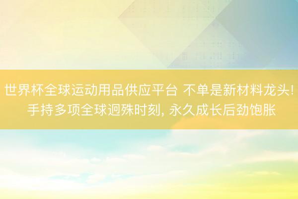 世界杯全球运动用品供应平台 不单是新材料龙头! 手持多项全球迥殊时刻， 永久成长后劲饱胀