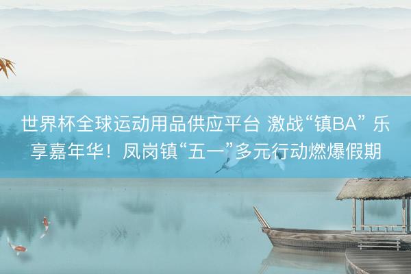 世界杯全球运动用品供应平台 激战“镇BA” 乐享嘉年华！凤岗镇“五一”多元行动燃爆假期